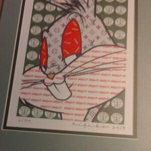 Limited Edition Green & Red Bunny Pop Art Print